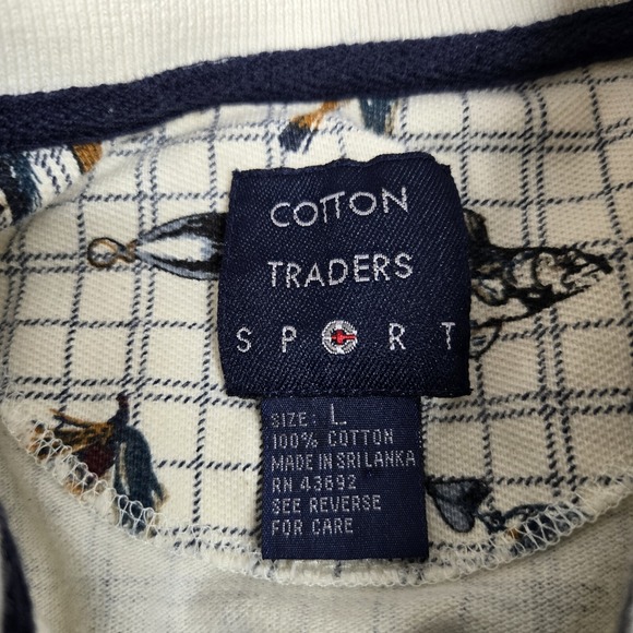 Cotton Traders Sport Polo Shirt Mens Large L Fish Lure Theme All Over Print - Picture 4 of 10